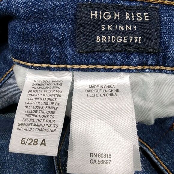 Lucky Brand Bridgette Ankle Skinny Stretch High Rise  Perfectly Broken 6/28 A - Picture 6 of 6